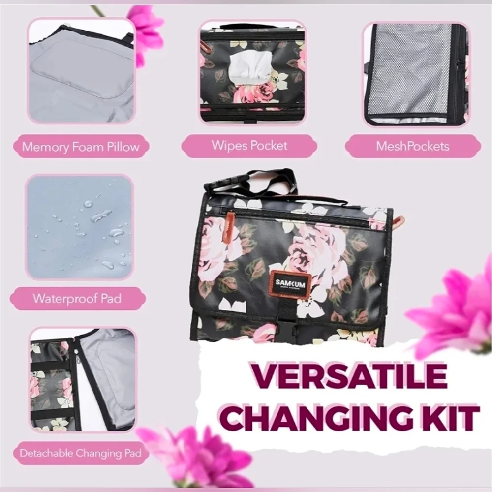SAMKUM Floral Baby Changing Mat